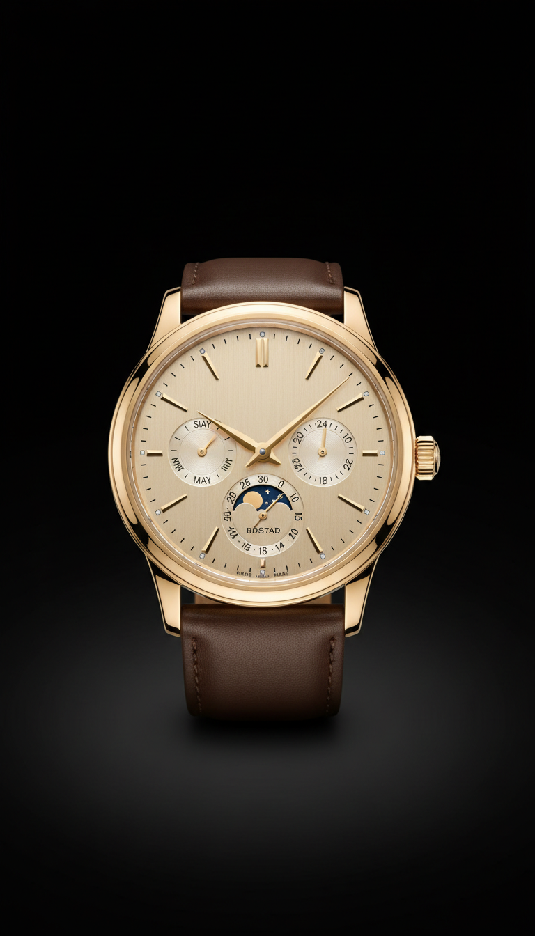 Champagne Gold Perpetual Calendar Wristwatch