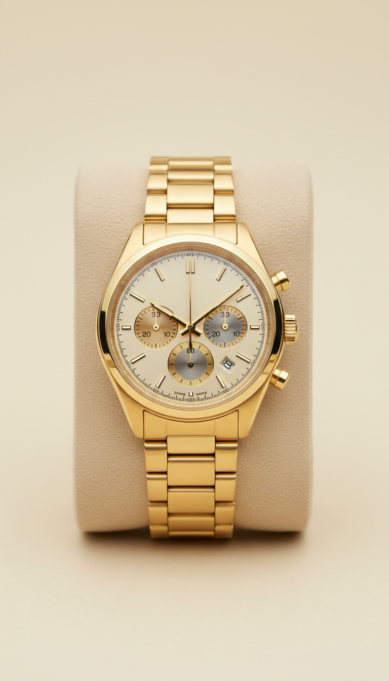 Solid Gold Chronograph Sapphire Crystal